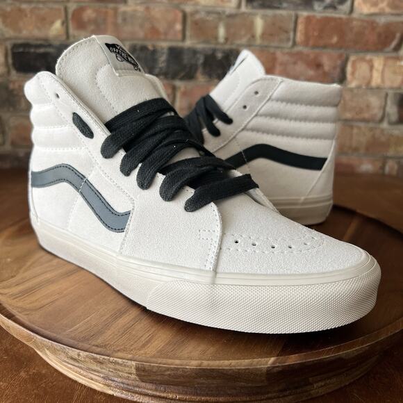 Vans SK8 Hi Oversized Laces White Suede Grey Stripe Womens 9.5 Men\'s 8 Shoes main image 13